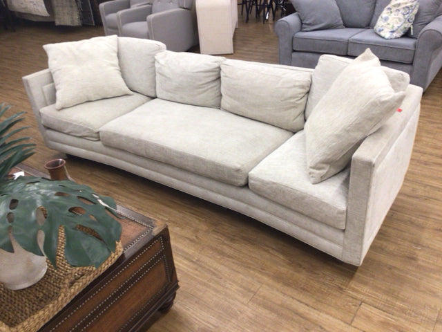 Clive Daniels Light Grey Fabric Sofa W/2 Pillows
