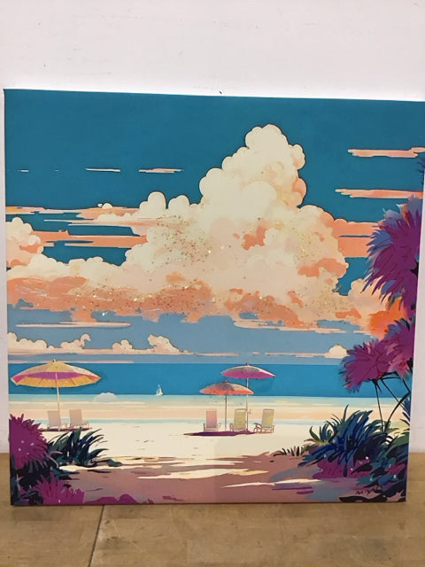 24" Square Beach Art By Monika Jones