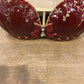 5.5"x2.5" Gold/Red Enamel Brassier Jewely Holder