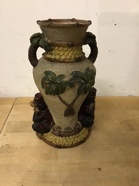 7" Resin Monkey West Indies Vase