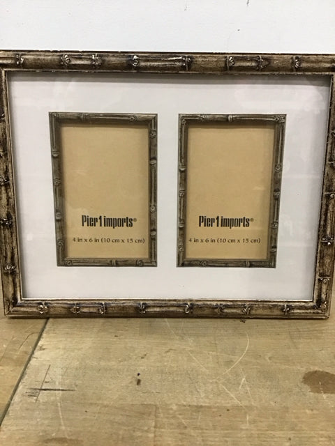 13.5x10" Pier 1 Double Photo Bamboo Frame
