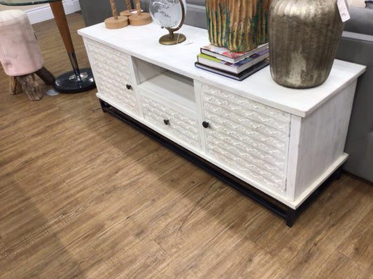 18x65 Whitewash Media Console