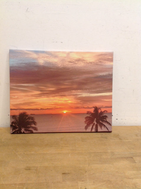 20"x16" Gallery Wrapped "Beachfront at Sunrise" Print on Canvas