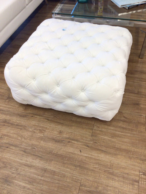 Fabric Button Tufted Ottoman