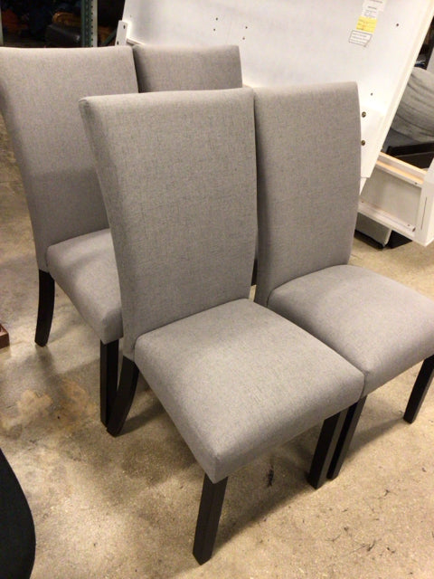 Set Of 4 City Furniture Fabric & Wood Dining Chairs