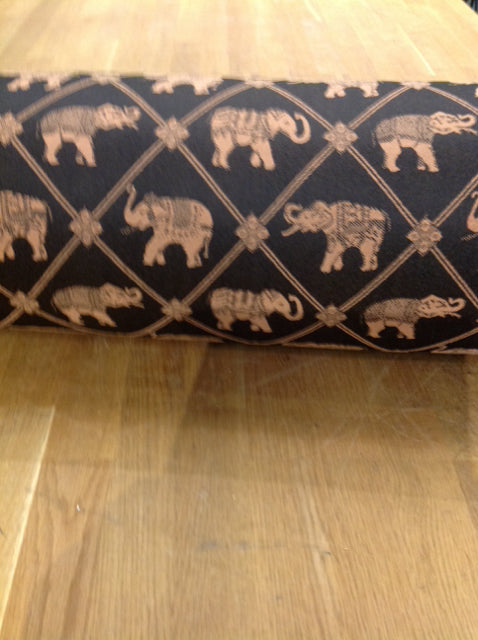 Pillow- 28" Black & Gold Elephant Bolster