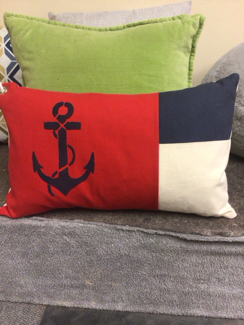 Red/White/Blue Anchor Lumbar Pillow