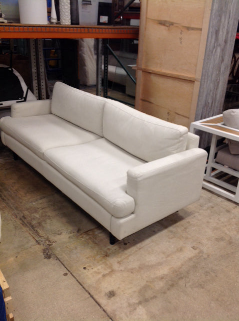 White Block Back Sofa