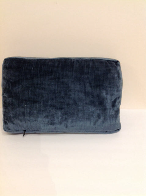 Blue Chenille Lumbar Pillow