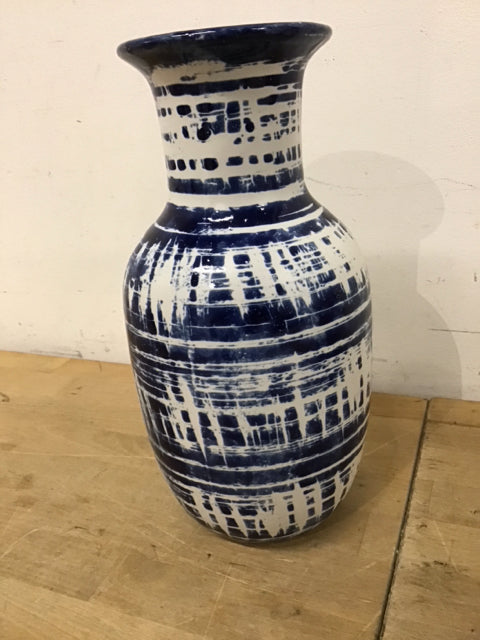 12" Blue & White Vase