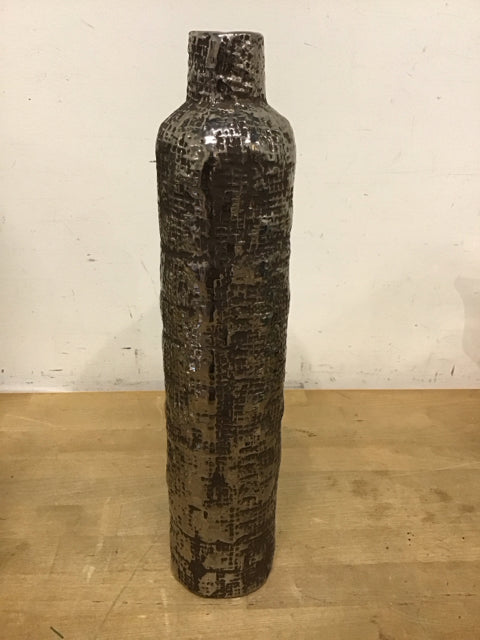 16" Textured Ceramic Bottle Vase