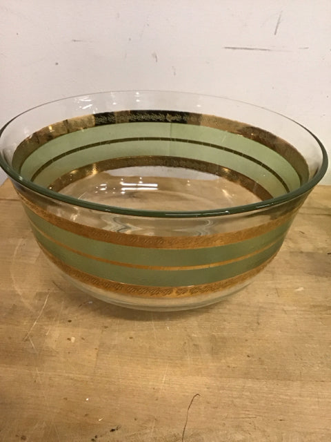 5.5"x10" Gold & Green Ornate Bowl