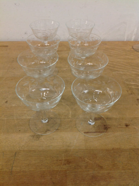 Set Of 8 Vintage Champagne Glasses