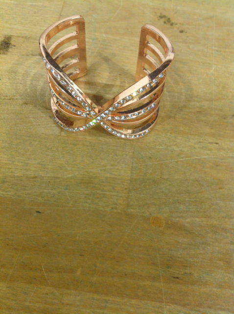 Bracelet- Copper Rhinestone Cuff