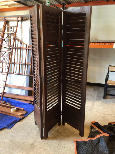 3 Panel Slatted Wood Screen