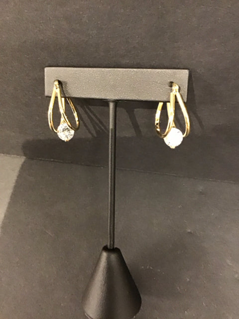 Dior Style Gold Floating Diamond Earrings
