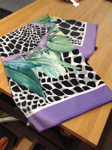 Purple Alligator Print Throw