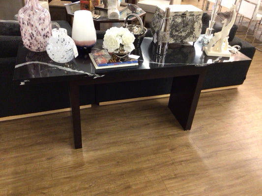 Black & White Marble Top Console Table