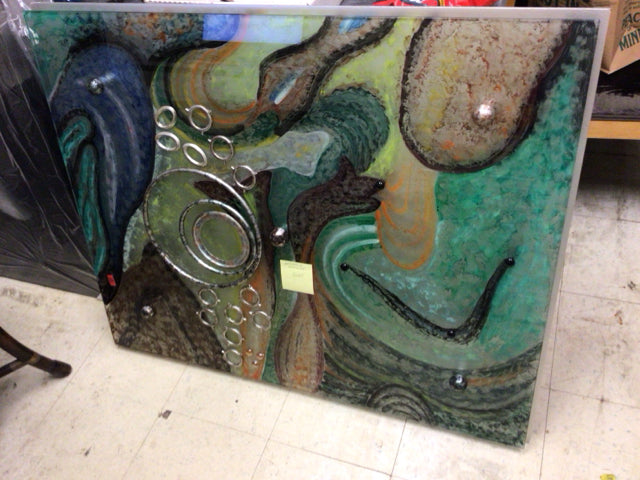 44 1/2" X 36" Artmax Glass & Metal Abstract Wall Decor
