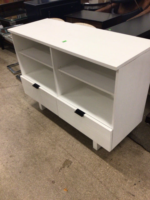 White Two Drawer Media Cabinet