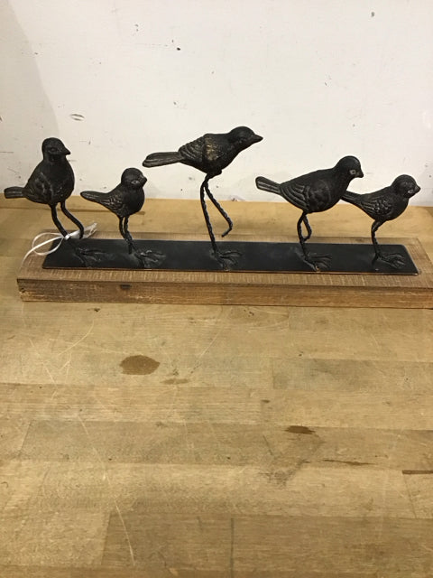 5"x12" 5 Bird Metal Sculpture
