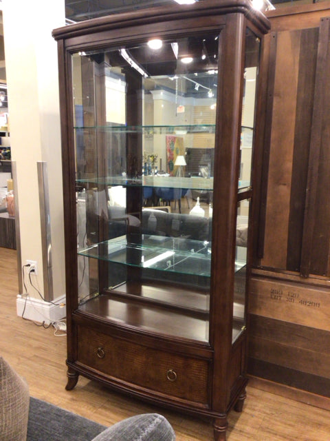 Wood & Glass One Drawer Curio Cabinet