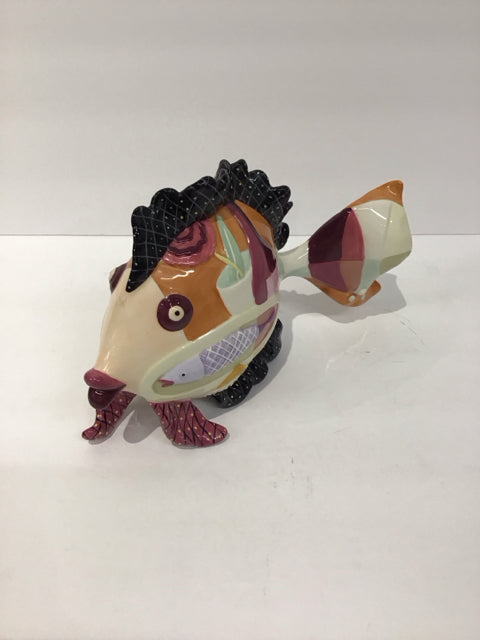 9" Bistro Decorated Ceramic Fish