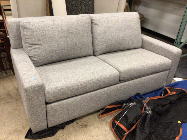 American Leather Grey Tweed Fabric Sleeper Sofa