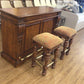 22 1/2" X 60 1/2" Wood One Drawer Bar W/2 Stools