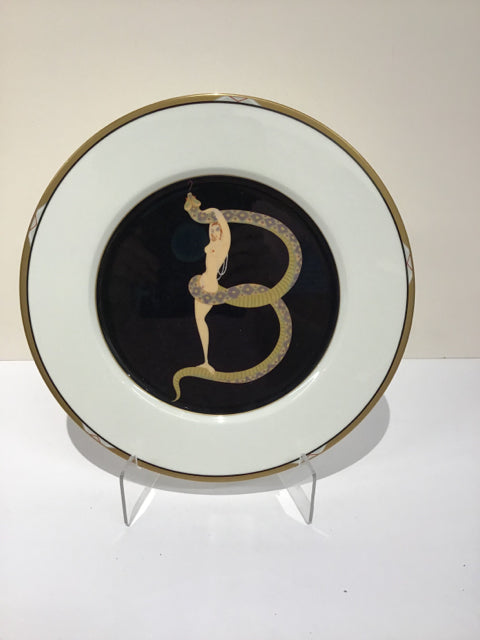 11"Rd Erte "The Alphabet B" Porcelain Platter