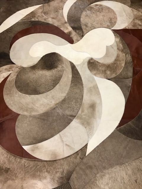 8'x10" Brazilian Hide Cream Beige Brown Rug By Tanner Maison