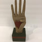 12" Wood Carved "Heart in Hand" Sculpture