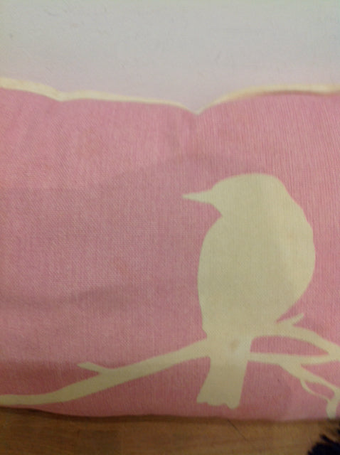 Pillow- 18" Pink Burlap Bird