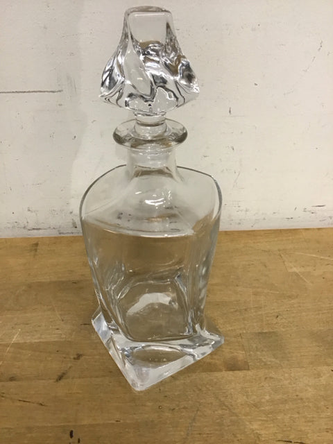 11.5" Clear Twisted Glass Decanter