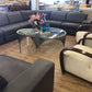 9 Pcs  Grey Leather Electric Reclining Sectional