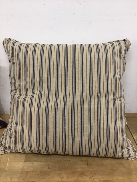 22" Martha Stewart Beige & Blue Striped Pillow