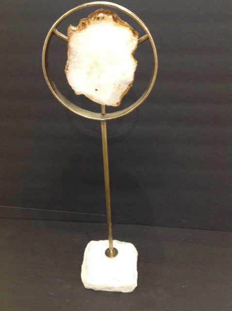 19" Geode Slice on Gold Metal Stand