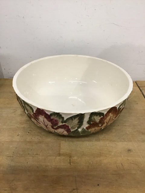 11" Ceramic Textured Leaf Pattern Bowl