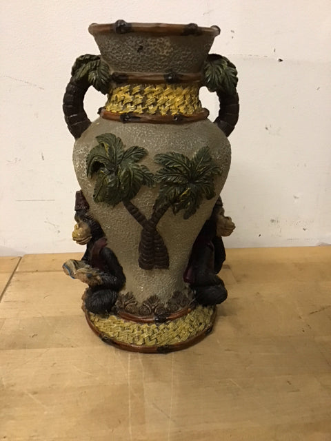 7" Resin Monkey West Indies Vase