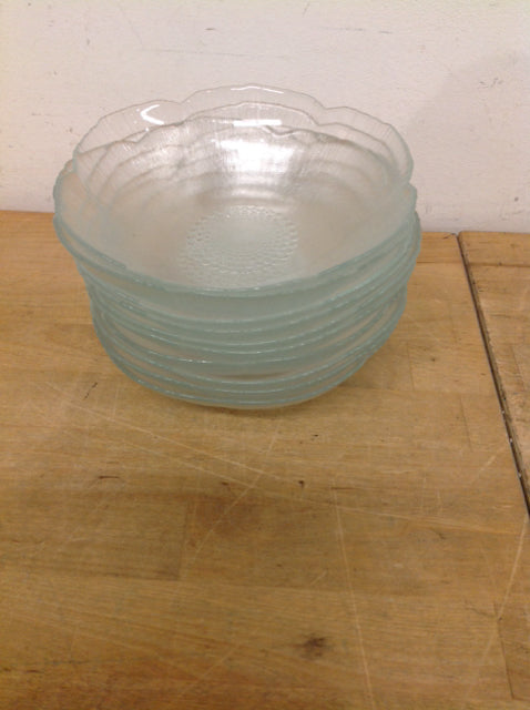 Set Of 10 Frosted Glass Bowls