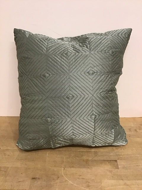 Green Stitched Geometric Pillow