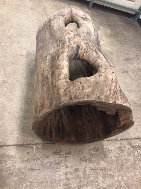RH Reclaimed Wood Cylinder Sculpture