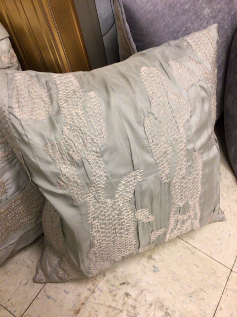 Taupe Stitched Pattern Pillow