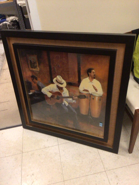 35" Square Framed Musicians Print