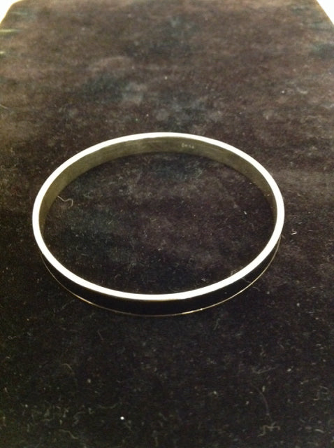 Black Enamel/Gold Bangle Bracelet