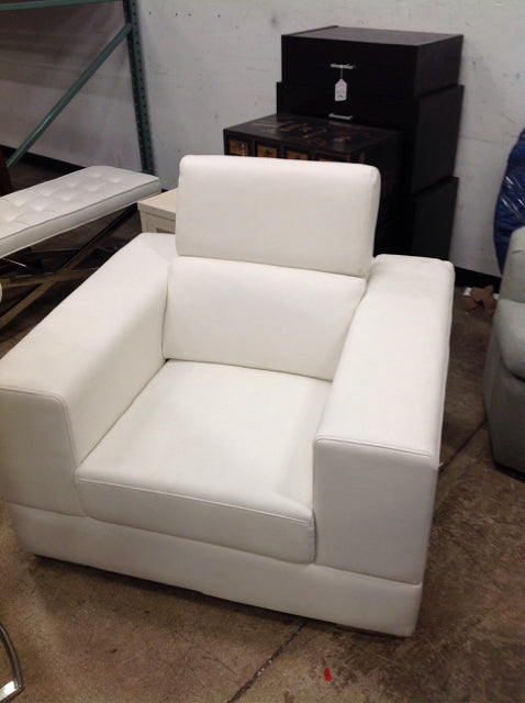 White Leather Club Chair