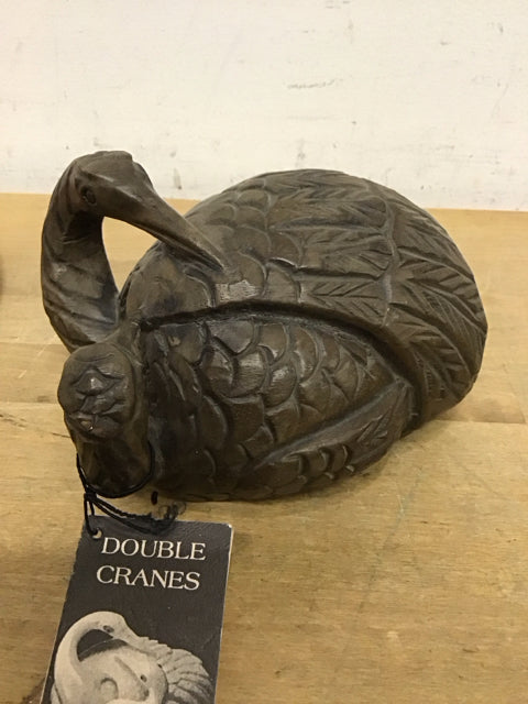 7" Double Crane Resin Sculpture
