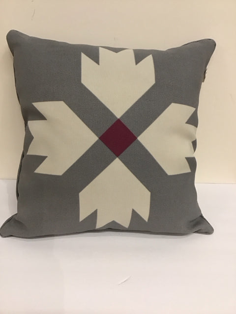 Bee & Willow Grey/Ivory/Purple Pillow
