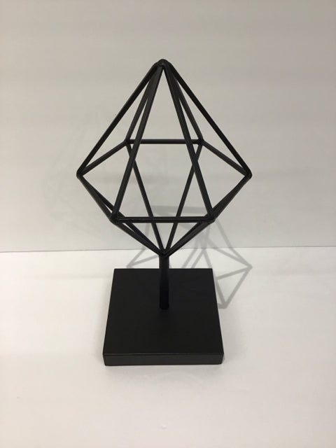 12" Black Metal Wire Table Decor w/Stand