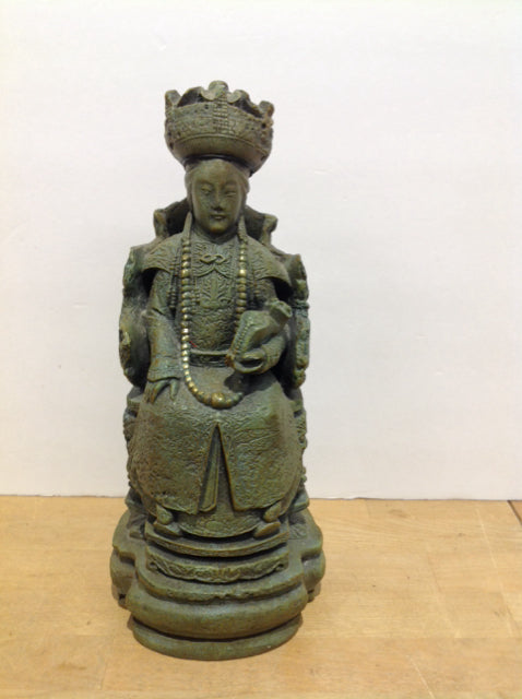 13" Green Resin Empress Statue
